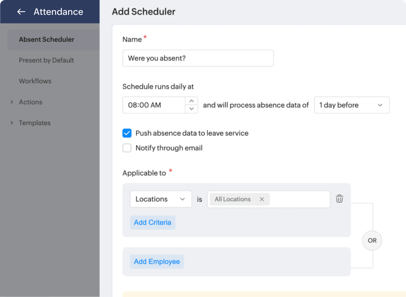 Absence scheduler